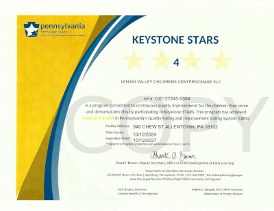 LVCC - Judith Chase Early Learning Center - Keystone Stars Ranking - Allentown, PA