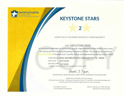 LVCC - Lower Nazareth School - Keystone Stars Ranking - Nazareth, PA